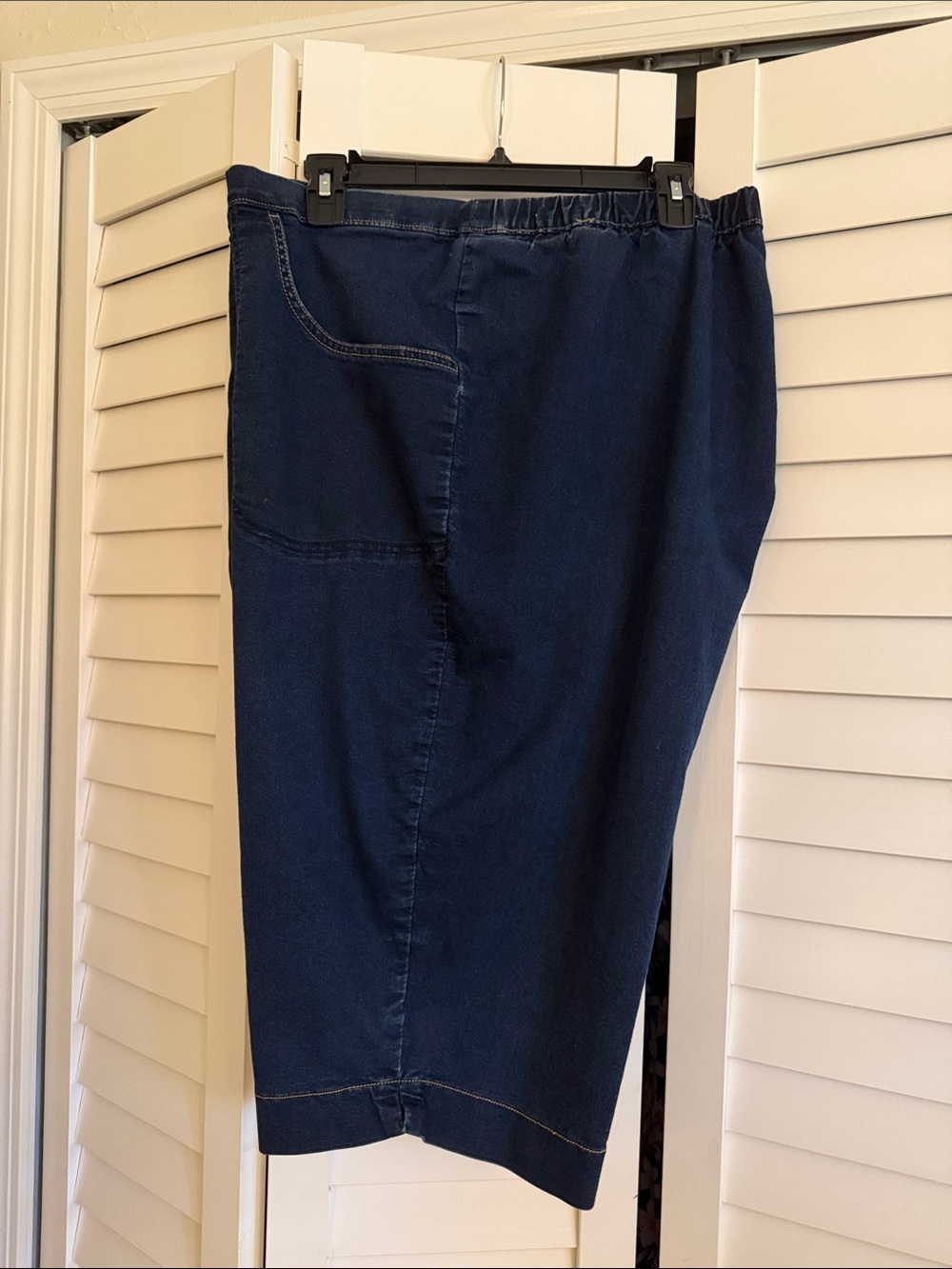 Just My Size Dark Blue Knit Denim Skirt